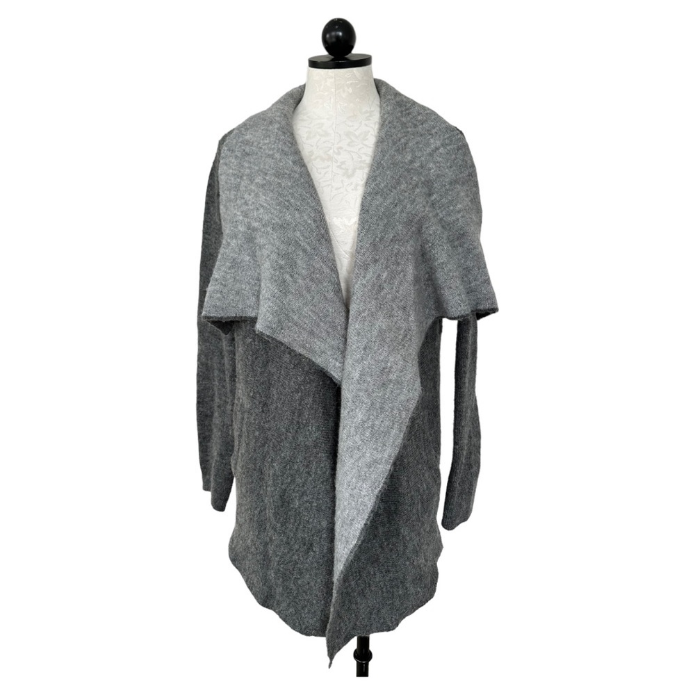 Nanette Lepore Gray Waterfall Open Front Cardigan Sweater Two Tone  Size Large